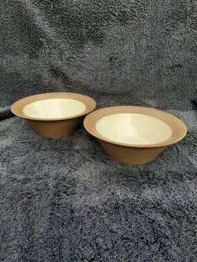 Pfaltzgraff Everyday HAYDON 7” Bowls (2)  Brown and Tan